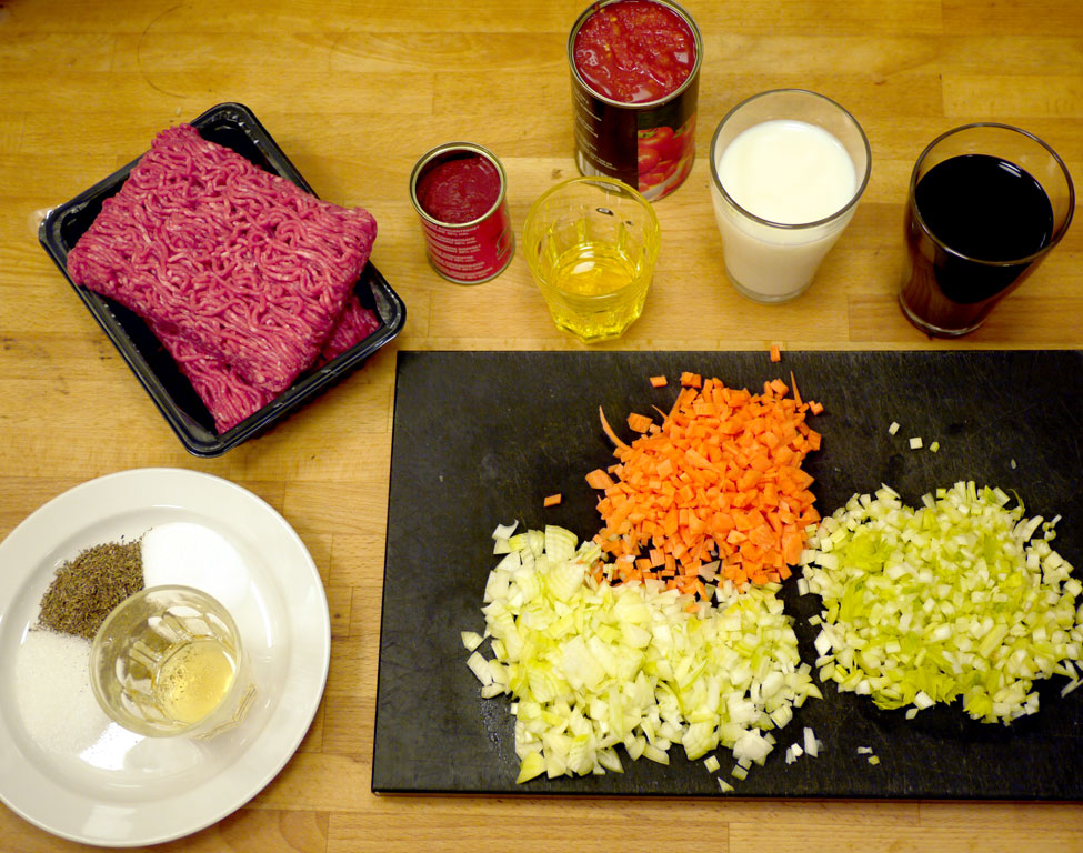 All the ingredients ready to use.